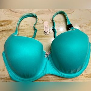 NWT Victoria Secret 36DDD Demi Lace Trimmed Bra in Sea Green
